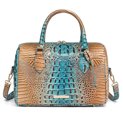 Top-Handle Crocodile Purses For Women Crossbody Leather Bags Trendy Large Capacity Tote with Shoulder Strap
