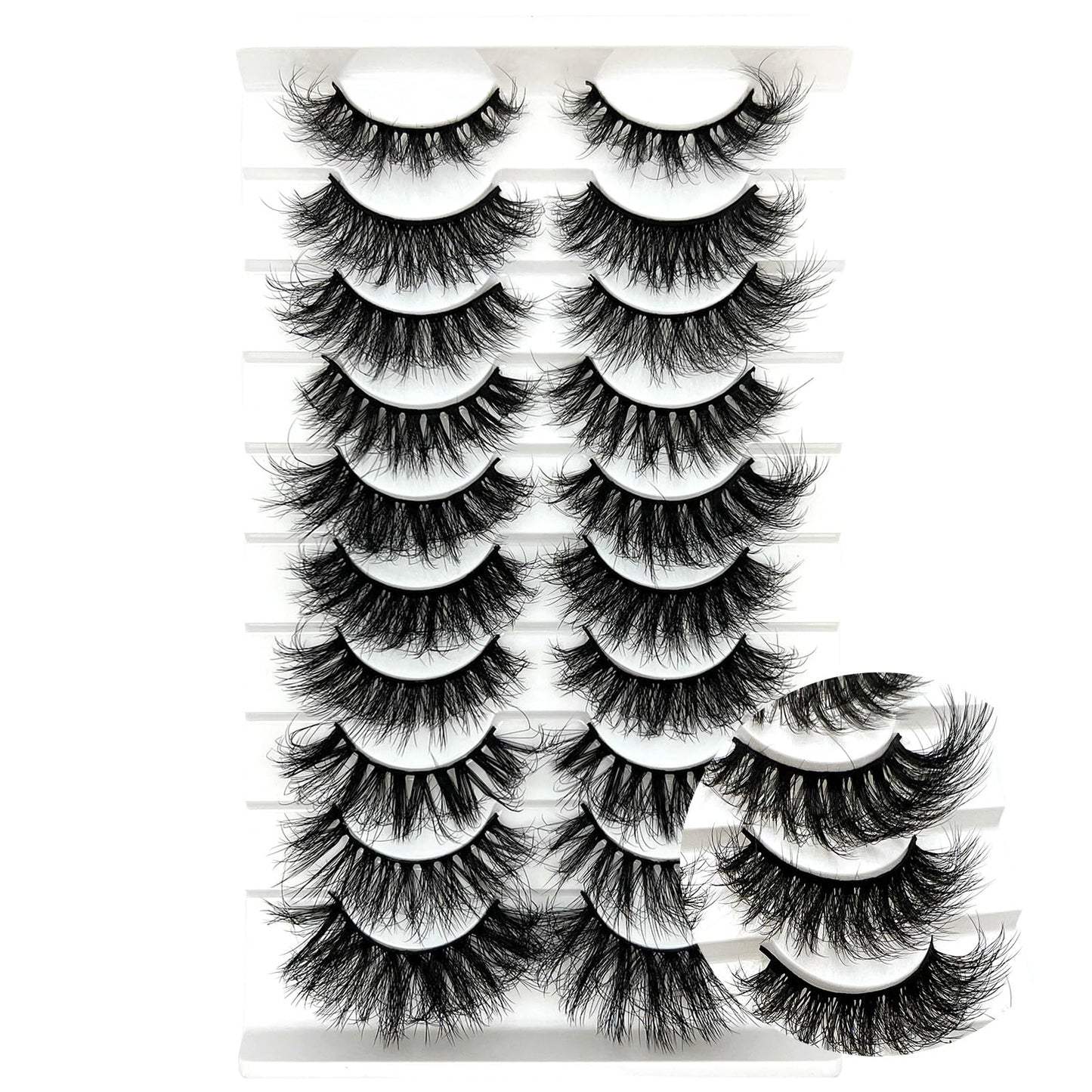 Mink Lashes Fluffy Big Dramatic Thick False Eyelashes, Soft 20mm Volume 3D Faux Mink, 20 Pairs Eyelashes Pack, 25mm Full Strip Lashes That Look Like Extensions