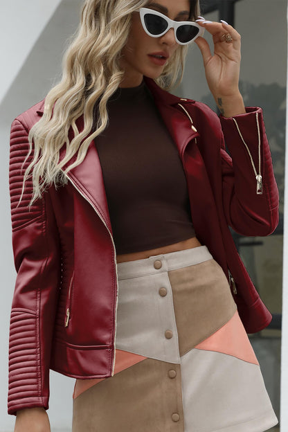 Bellivera Women's Faux Leather Casual Jacket 2025 Spring Trendy Motorcycle Outfits Lightweight Classic Coat