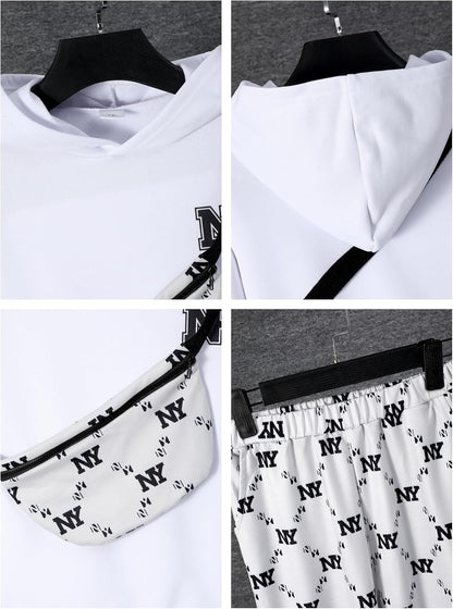 PureChapter Boys' Fashion 3Pcs Pullover Hoodies Sweatshirt Suit Crossbody Bag Stylish Clothes Kids Clothes