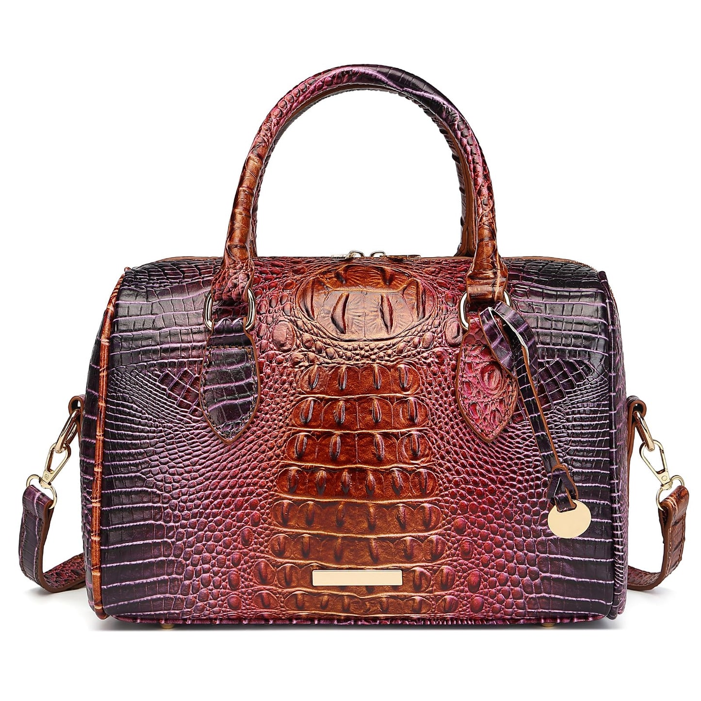 Top-Handle Crocodile Purses For Women Crossbody Leather Bags Trendy Large Capacity Tote with Shoulder Strap