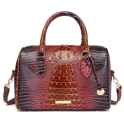 Top-Handle Crocodile Purses For Women Crossbody Leather Bags Trendy Large Capacity Tote with Shoulder Strap