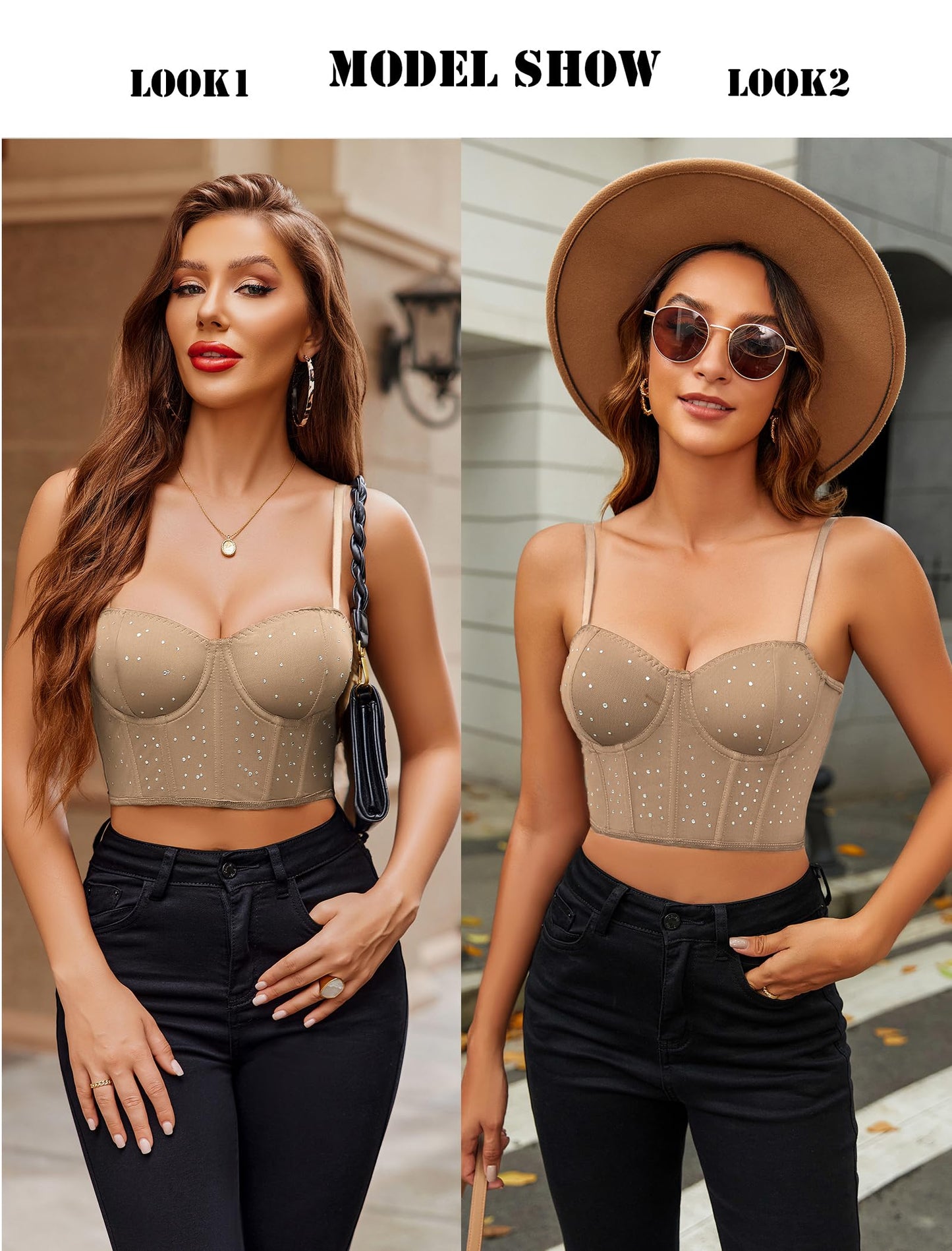 Avidlove Corset Tops For Women Push Up Bustier lingerie Y2K Sexy Going Out Party Club Top