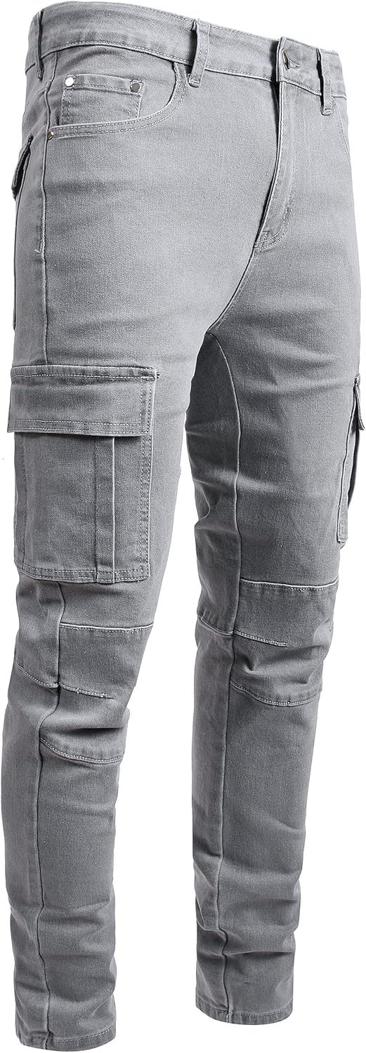 JUNBAOSS Men's Slim Fit Jeans Stretch Ripped Skinny Jeans for Men, Fashion Straight Leg Comfort Flex Waist Casual Pants