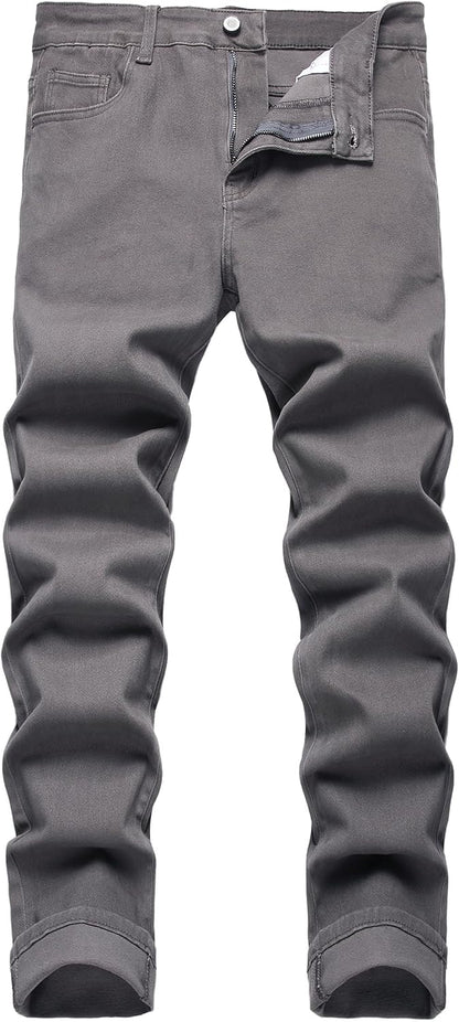 DANT BULUN Men's Fashion Casual Printed Jeans Stretch Skinny Denim Jogger Pants