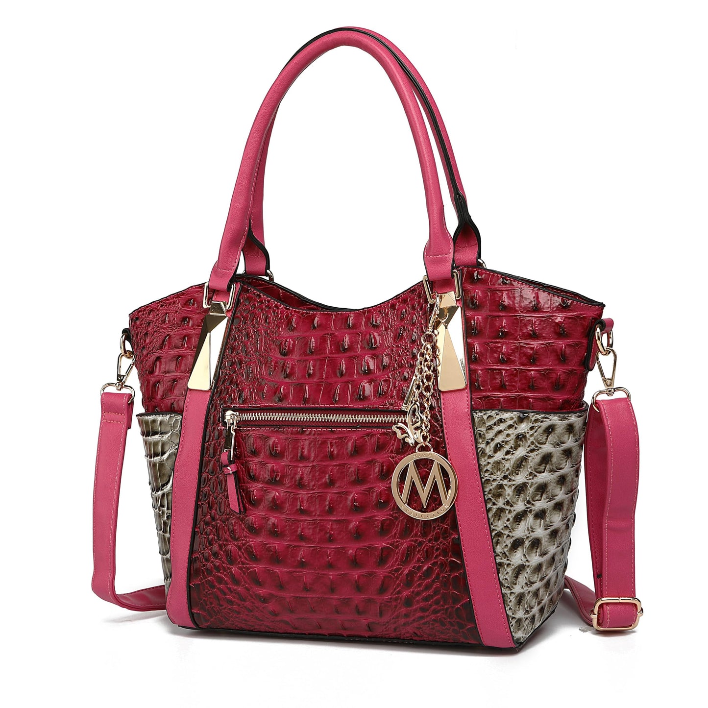 MKF Collection Crossbody Tote Bag for Women - PU Leather Top-Handle Satchel Shoulder Handbag