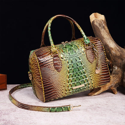 Top-Handle Crocodile Purses For Women Crossbody Leather Bags Trendy Large Capacity Tote with Shoulder Strap