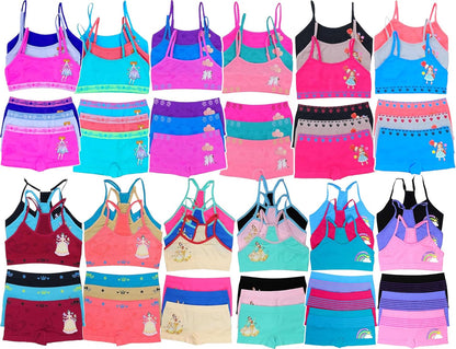 ToBeInStyle Girls' Pack of 12 Mystery - 6 Cami or Racerback Tops & 6 Matching Bottoms Sets