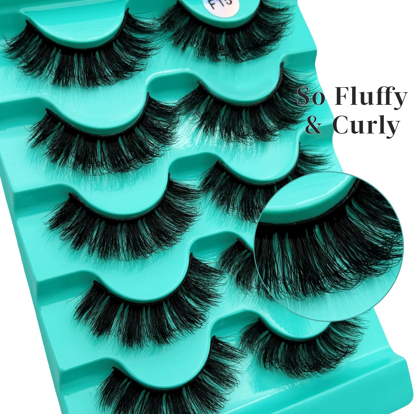 Mink Lashes Strip Eyelashes Volume False Eyelashes that Look Like Extensions Glamour Wispy Curly Fake Lashes 5 Pairs Pack
