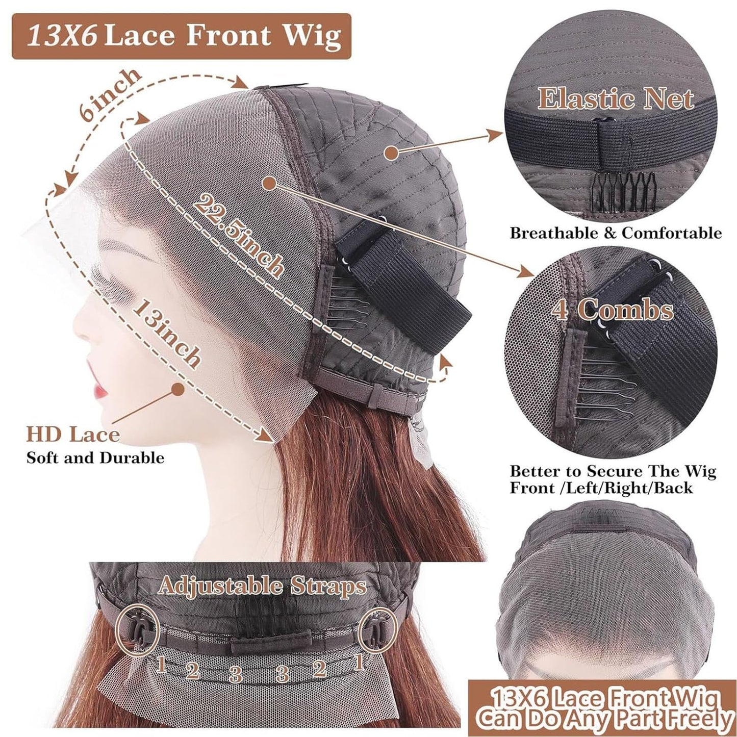 Burgundy Wig Human Hair 28inch 13x6 HD Transparent Lace Straight 99J Red Human Hair Wig Colored Reddish Brown Lace Frontal Wigs 180% Density Pre Plucked