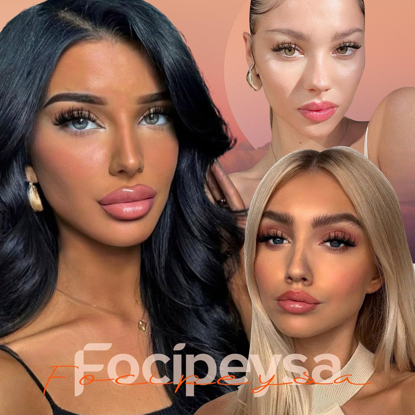 Mink Lashes Full Volume False Eyelashes 18mm Dramatic Faux Mink Eyelashes Natural Look Cat Eye Volume Eye Lashes Multipack by Focipeysa