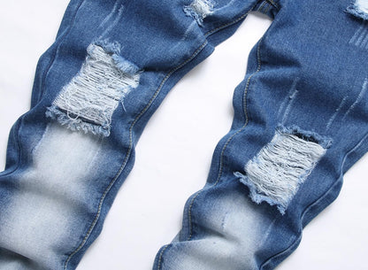 Boy's Ripped Jeans Stacked Skinny Fit Destroyed Distressed Fashion Comfy Denim Jeans Pants