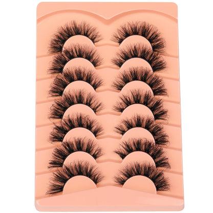 Mink Lashes Full Volume False Eyelashes 18mm Dramatic Faux Mink Eyelashes Natural Look Cat Eye Volume Eye Lashes Multipack by Focipeysa