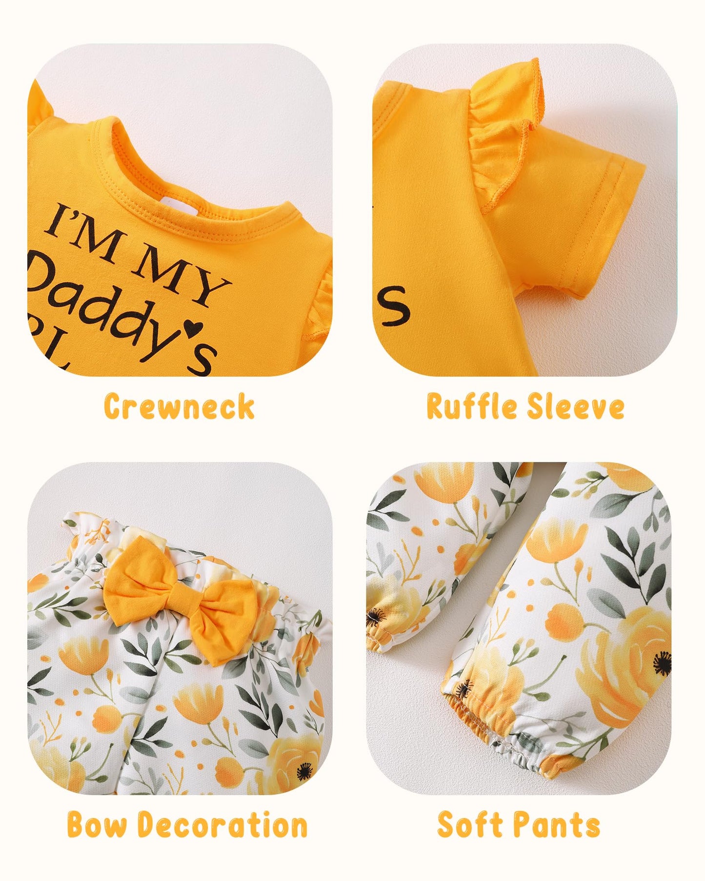 SUNNY PIGGY Newborn Infant Baby Girl Clothes Ruffle Romper Toddler Girl Floral Cotton Pant Sets Girls Clothing Outfit