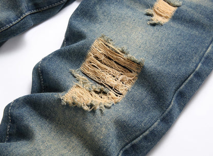 Boy's Ripped Jeans Stacked Skinny Fit Destroyed Distressed Fashion Comfy Denim Jeans Pants