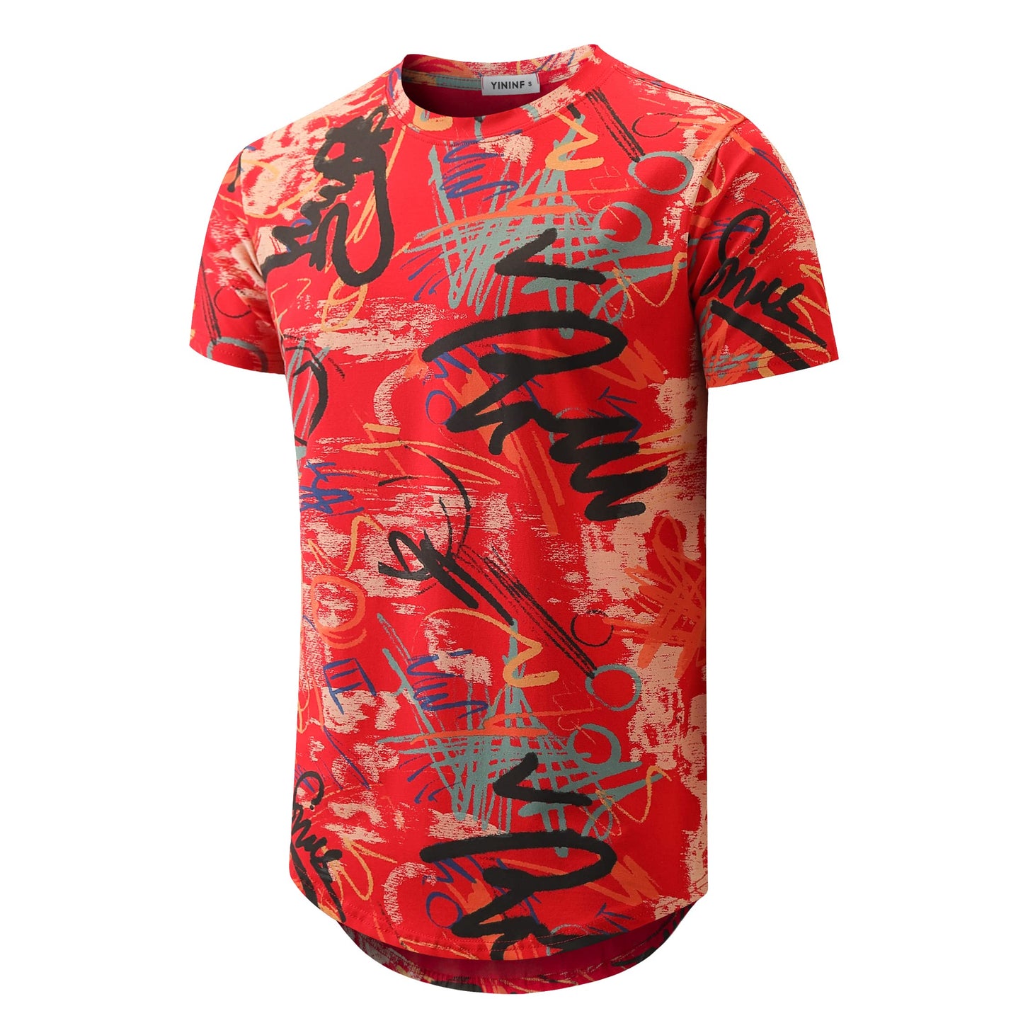 YININF Mens Hipster Hip Hop Short Sleeve Print T-Shirt Shirts Men