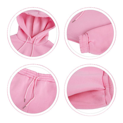 Adogirl Women 3 Piece Outfits Tracksuits Set Sexy Long Sleeve Pullover Hoodie Tank Crop Tops Jogger Sweatpants Sweatsuits