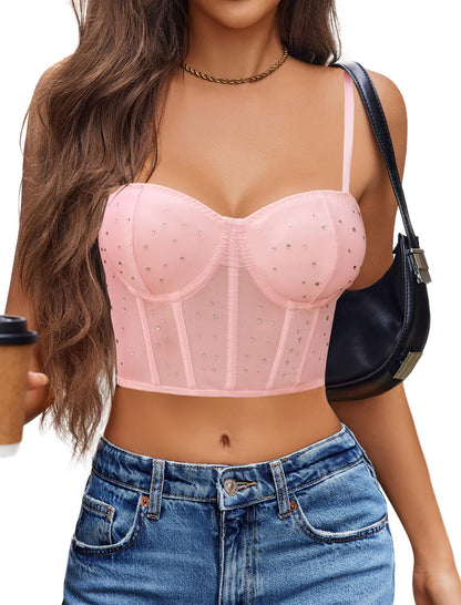 Avidlove Corset Tops For Women Push Up Bustier lingerie Y2K Sexy Going Out Party Club Top