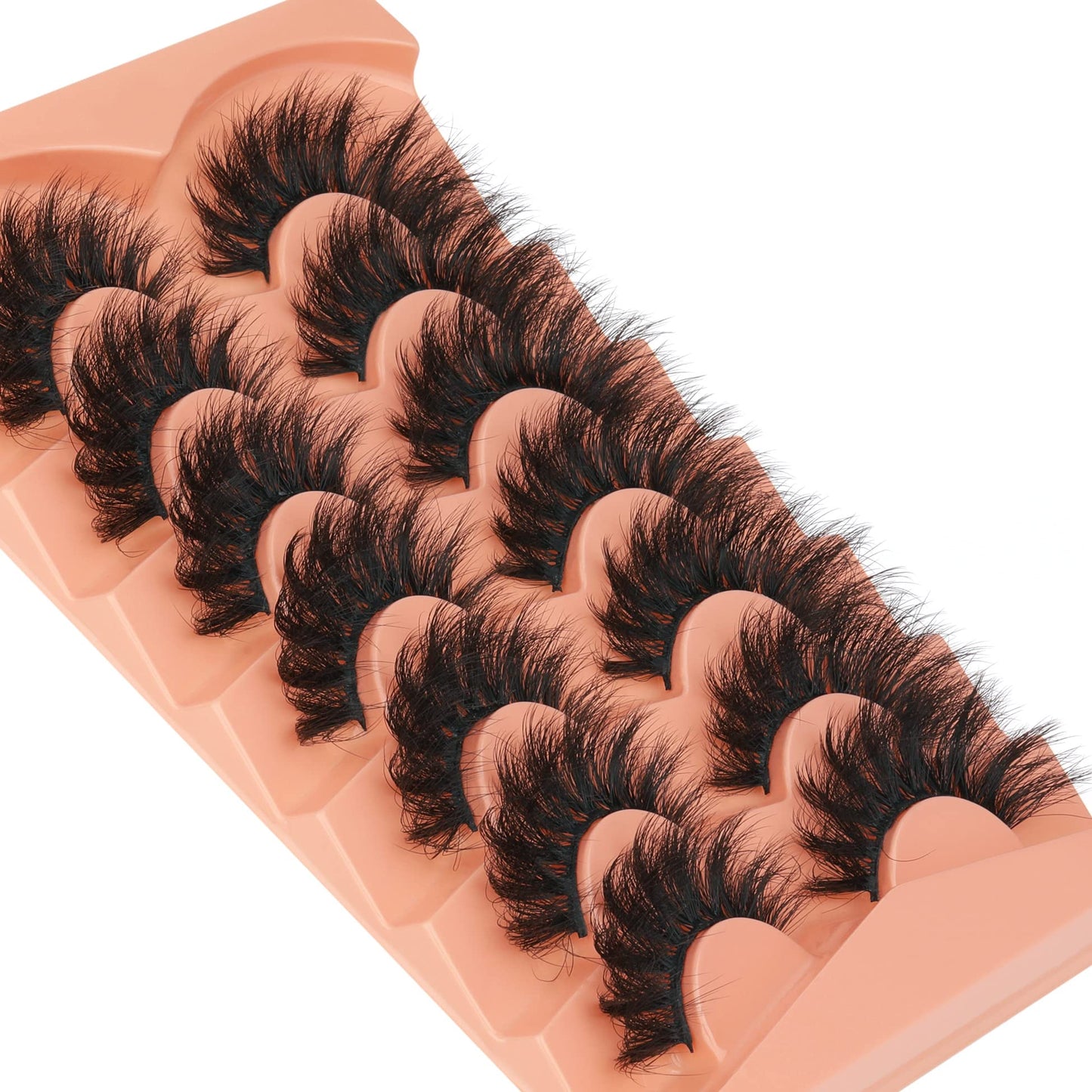 Mink Lashes Fluff False Eyelashes 20-22mm Dramatic Full Wispy Eye Lashes 8D Volume Curly Fake Eyelashes 7 Pairs Faux Mink Lashes Multipack by TOOCHUNAG