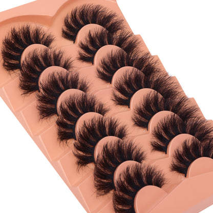 Mink Lashes Fluff False Eyelashes 20-22mm Dramatic Full Wispy Eye Lashes 8D Volume Curly Fake Eyelashes 7 Pairs Faux Mink Lashes Multipack by TOOCHUNAG