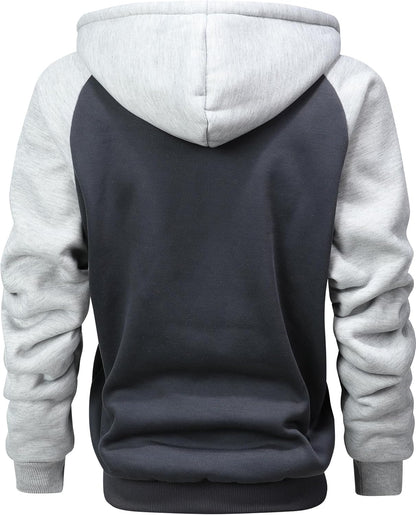 GXAMOY Men's Winter Fleece Hoodies for Men Heavyweight Warm Thick Full Zip Up Sweatshirt Outerwear