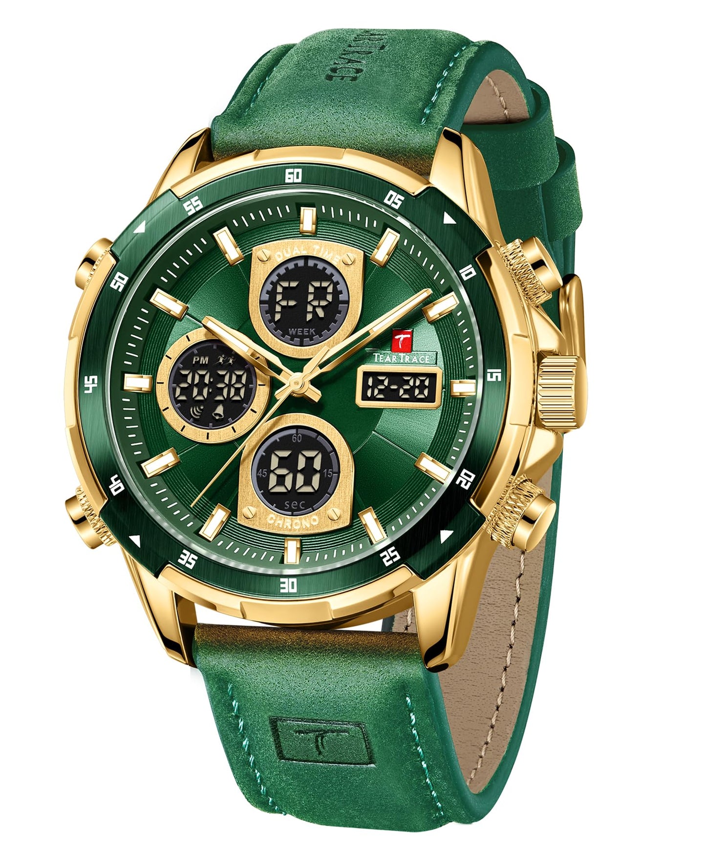 Watches for Men Analog Quartz Waterproof Sport Men’s Watch Tonneau Chronograph Luminous Fashionable Unique Casual Watch with Silicone Strap