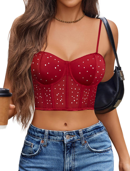Avidlove Corset Tops For Women Push Up Bustier lingerie Y2K Sexy Going Out Party Club Top