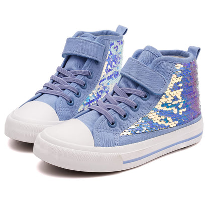 Toandon Kids Adorable Fashion High Top Casual Canvas Sneakers