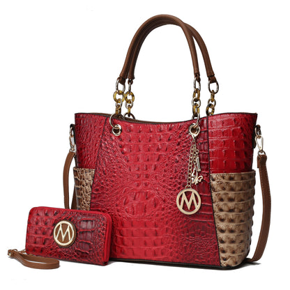 MKF Collection Tote Bag for Women, Handbag Set with Wallet-Top-Handle- Vegan Leather Purse