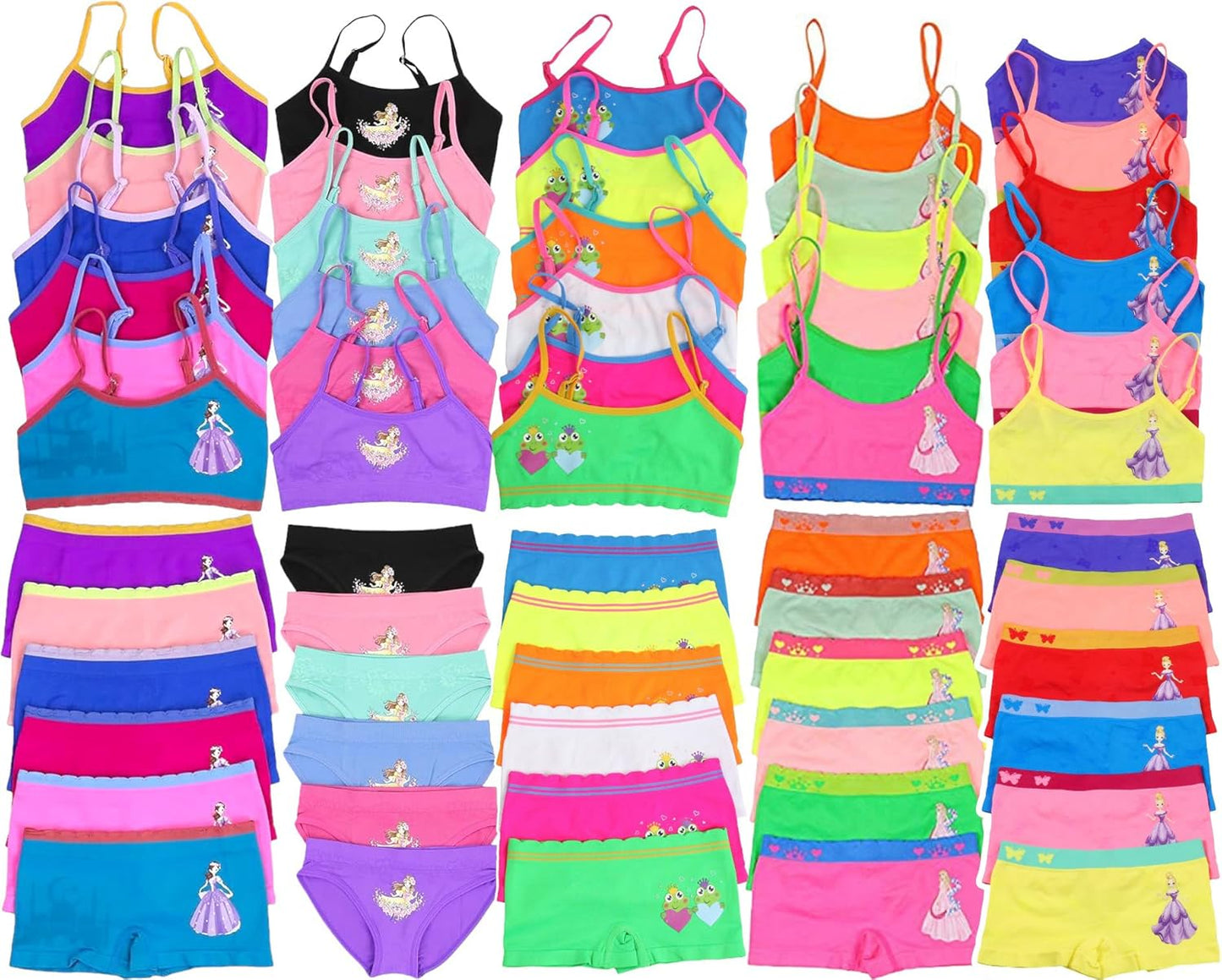 ToBeInStyle Girls' Pack of 12 Mystery - 6 Cami or Racerback Tops & 6 Matching Bottoms Sets
