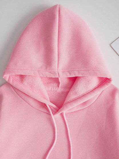 SOLY HUX Women's 2 Piece Outfits Letter Graphic Drawstring Long Sleeve Hoodies Sweatshirt and Sweatpants Set