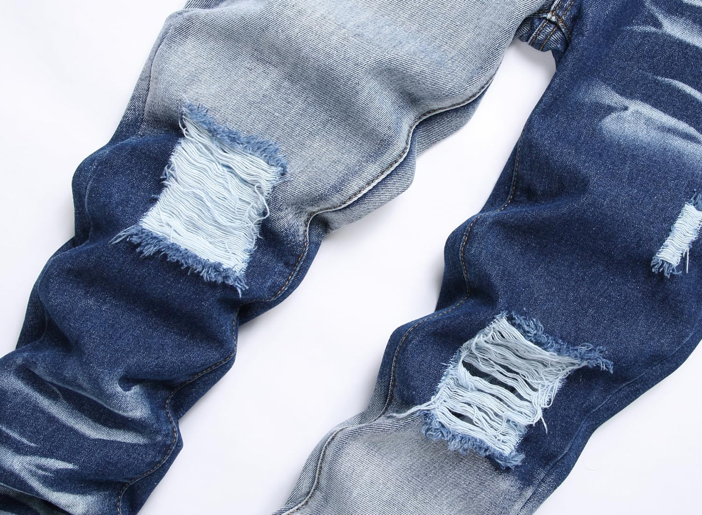 Boy's Skinny Fit Comfy Jeans Ripped Destroyed Distressed Stylish Slim Washed Denim Jeans Pants
