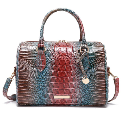 Top-Handle Crocodile Purses For Women Crossbody Leather Bags Trendy Large Capacity Tote with Shoulder Strap