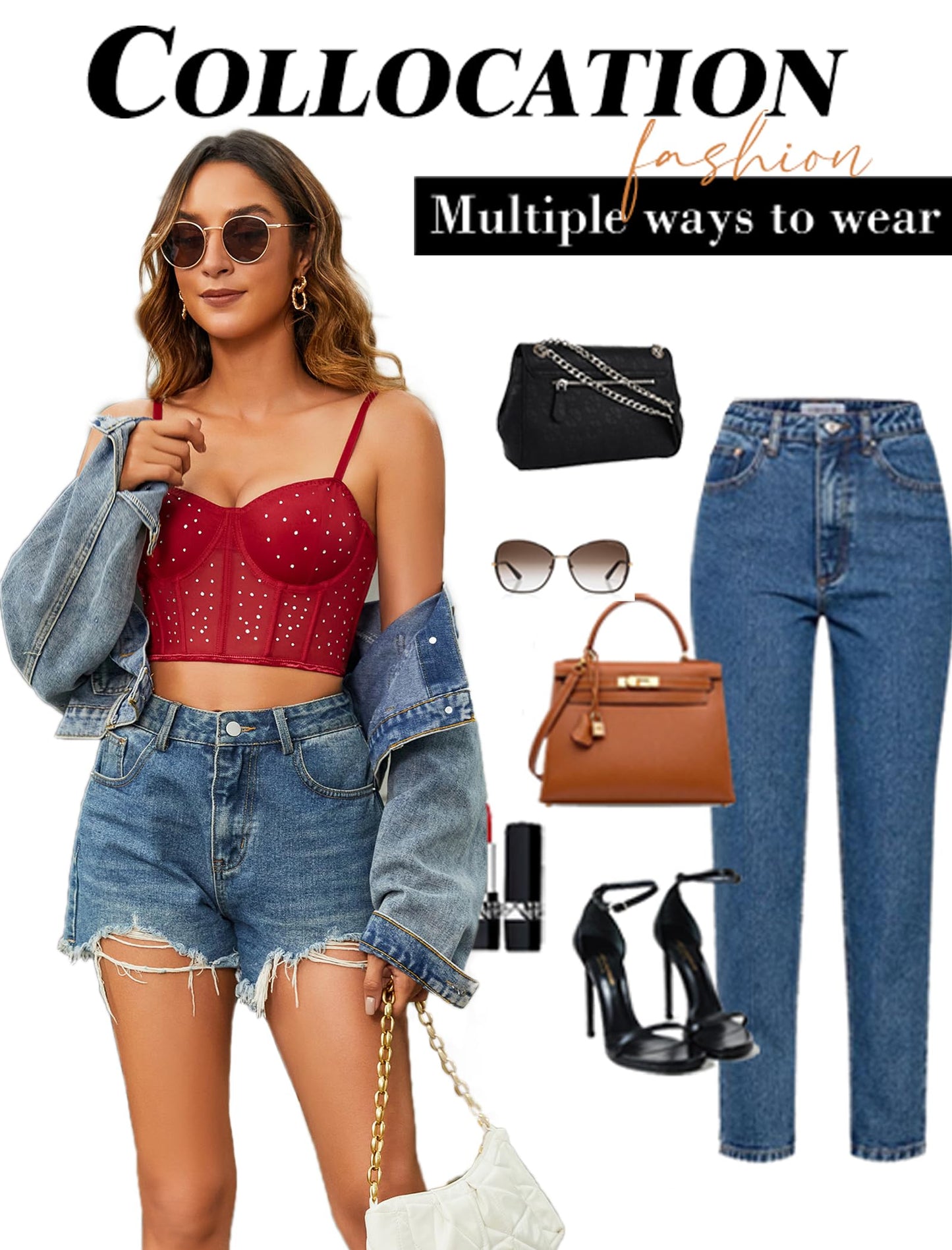 Avidlove Corset Tops For Women Push Up Bustier lingerie Y2K Sexy Going Out Party Club Top