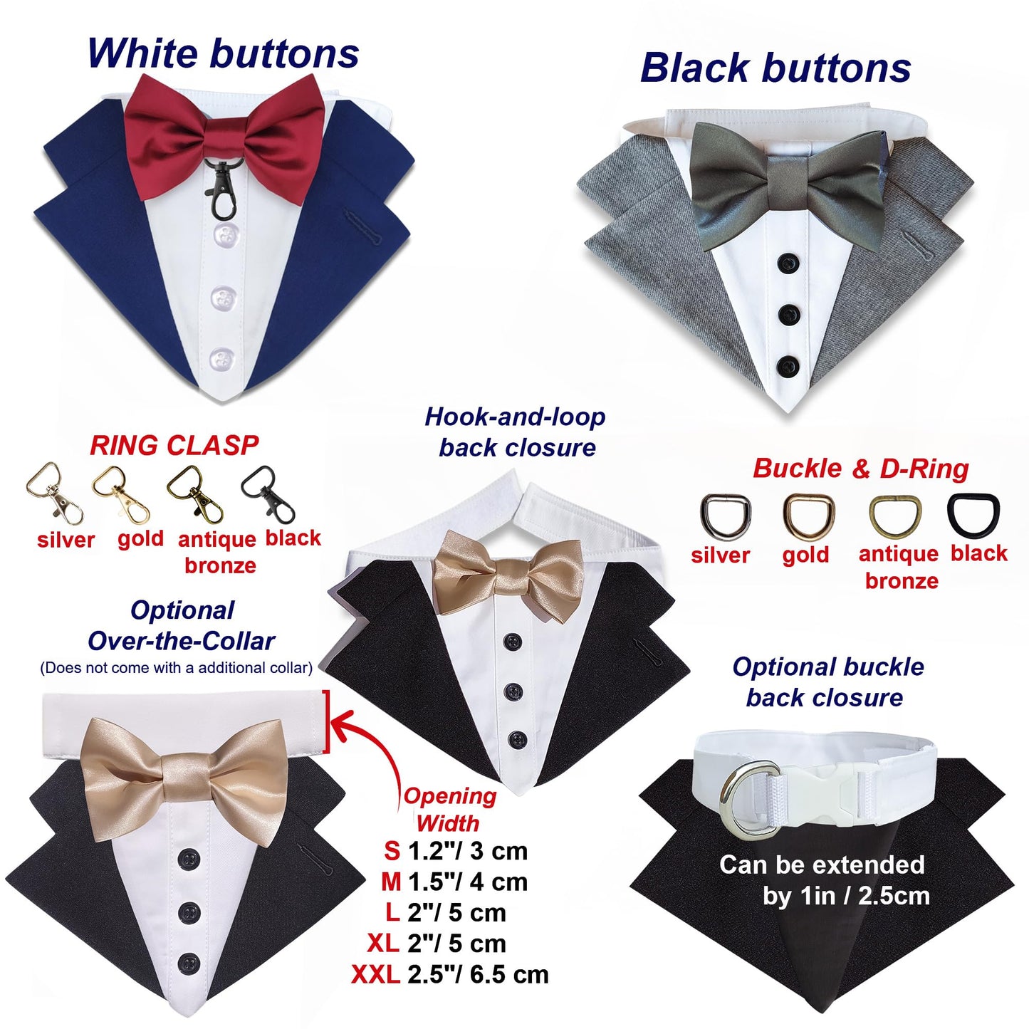 Custom-Fit Dog Tuxedo with Bow Tie & Lapel Uncut Cham Eyelet | Keyhole Fishtail Buttonhole Design | Optional Ring Bearer Clasp | Perfect Outfit for Wedding & Birthday by ACORD EU (Tan)
