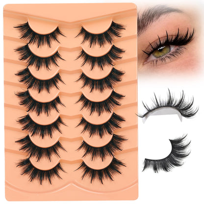 Mink Lashes Full Volume False Eyelashes 18mm Dramatic Faux Mink Eyelashes Natural Look Cat Eye Volume Eye Lashes Multipack by Focipeysa