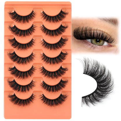 Mink Lashes Full Volume False Eyelashes 18mm Dramatic Faux Mink Eyelashes Natural Look Cat Eye Volume Eye Lashes Multipack by Focipeysa