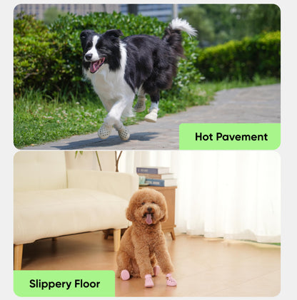 Dog Shoes: Non-Slip Waterproof Sandals for Hot Pavement, Breathable Perforated Boots, Large/Medium/Small Sizes, Ideal Paw Protector, Outdoor Clog Booties (Green Marble, Size 1)