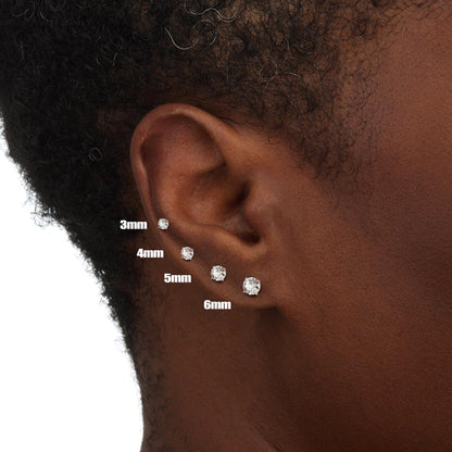 MILACOLATO Cubic Zirconia Stud Earrings for Women Men | 18K Gold Plated Hypoallergenic Sterling Silver Post Earrings | Big Brilliant Simulated Diamond CZ Halo Stud Earrings for Sensitive Ears