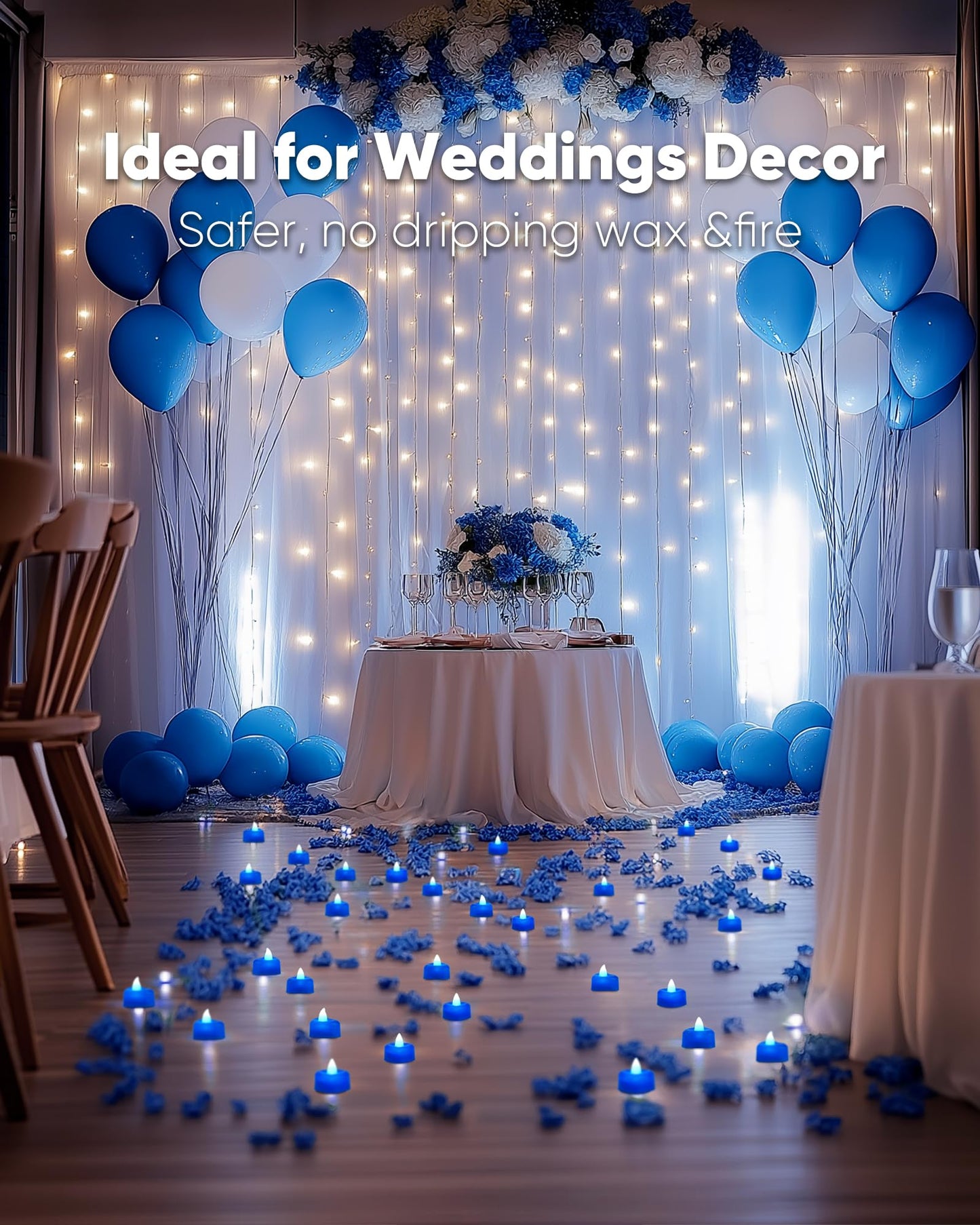 Amagic 1000 Pieces Artificial Rose Petals with 12 Heart LED Tea Lights Candles Kit, Rose Petals and Candles Set for Proposal, Anniversary, Valentine's Day, Special Romantic Night, Wedding Table Decor