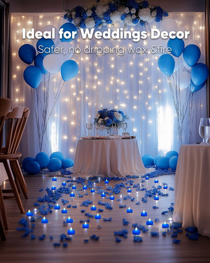 Amagic 1000 Pieces Artificial Rose Petals with 12 Heart LED Tea Lights Candles Kit, Rose Petals and Candles Set for Proposal, Anniversary, Valentine's Day, Special Romantic Night, Wedding Table Decor