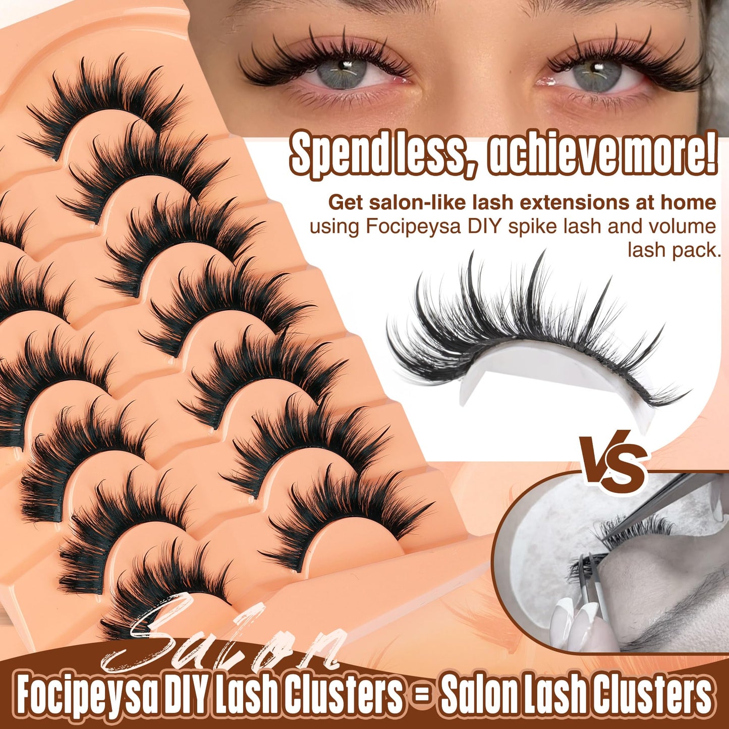 Mink Lashes Full Volume False Eyelashes 18mm Dramatic Faux Mink Eyelashes Natural Look Cat Eye Volume Eye Lashes Multipack by Focipeysa