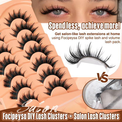 Mink Lashes Full Volume False Eyelashes 18mm Dramatic Faux Mink Eyelashes Natural Look Cat Eye Volume Eye Lashes Multipack by Focipeysa