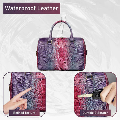 Top-Handle Crocodile Purses For Women Crossbody Leather Bags Trendy Large Capacity Tote with Shoulder Strap