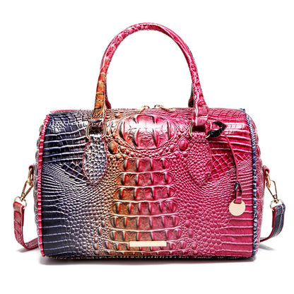 Top-Handle Crocodile Purses For Women Crossbody Leather Bags Trendy Large Capacity Tote with Shoulder Strap