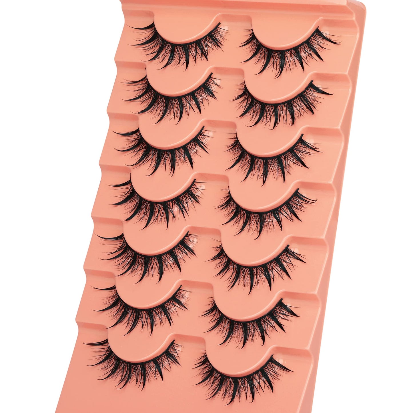 Mink Lashes Fluff False Eyelashes 20-22mm Dramatic Full Wispy Eye Lashes 8D Volume Curly Fake Eyelashes 7 Pairs Faux Mink Lashes Multipack by TOOCHUNAG