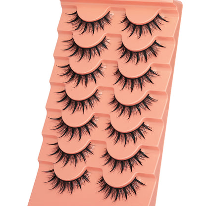 Mink Lashes Fluff False Eyelashes 20-22mm Dramatic Full Wispy Eye Lashes 8D Volume Curly Fake Eyelashes 7 Pairs Faux Mink Lashes Multipack by TOOCHUNAG