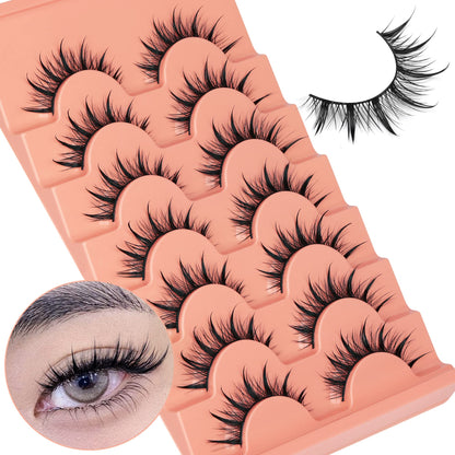 Mink Lashes Fluff False Eyelashes 20-22mm Dramatic Full Wispy Eye Lashes 8D Volume Curly Fake Eyelashes 7 Pairs Faux Mink Lashes Multipack by TOOCHUNAG