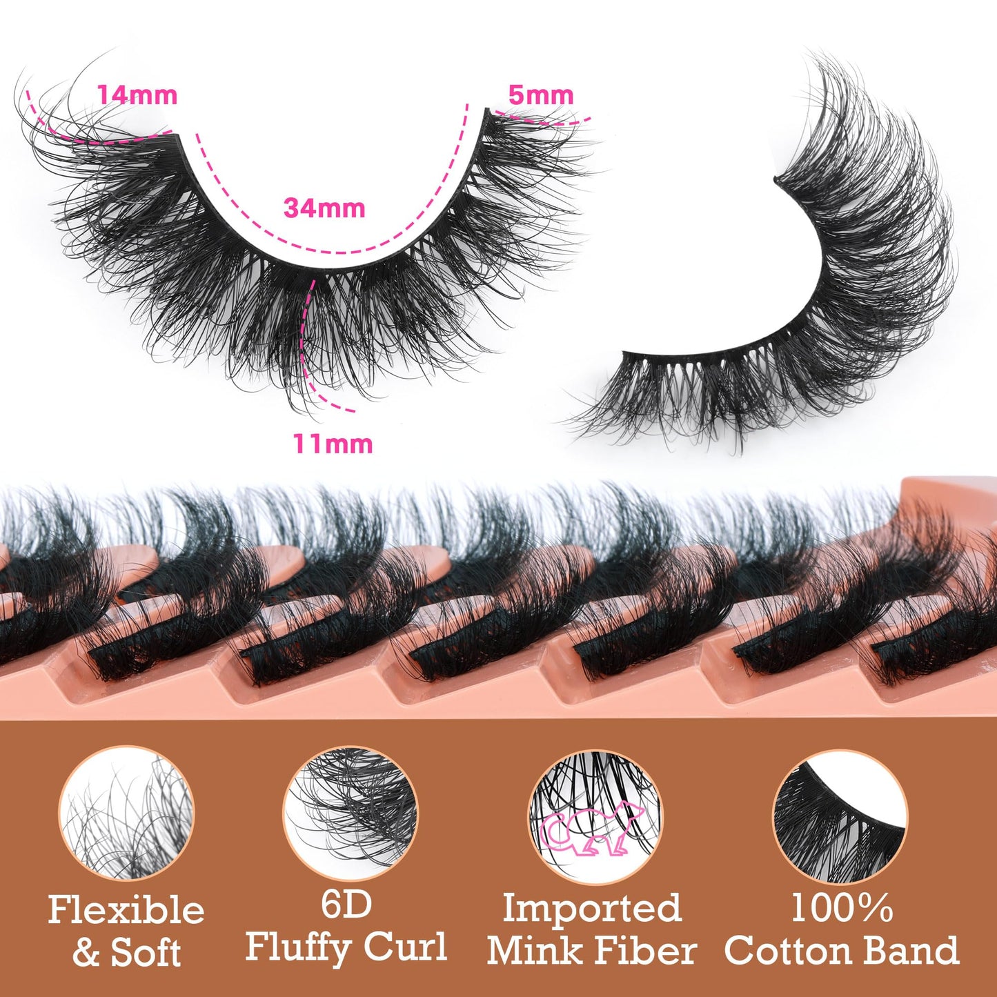 Mink Lashes Full Volume False Eyelashes 18mm Dramatic Faux Mink Eyelashes Natural Look Cat Eye Volume Eye Lashes Multipack by Focipeysa