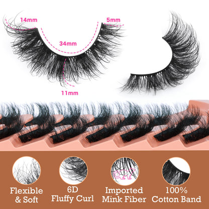 Mink Lashes Full Volume False Eyelashes 18mm Dramatic Faux Mink Eyelashes Natural Look Cat Eye Volume Eye Lashes Multipack by Focipeysa